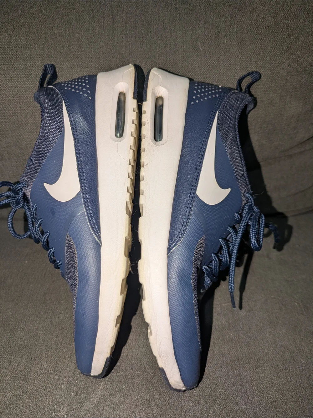 Nike Navy Blue and White Running Sneakers